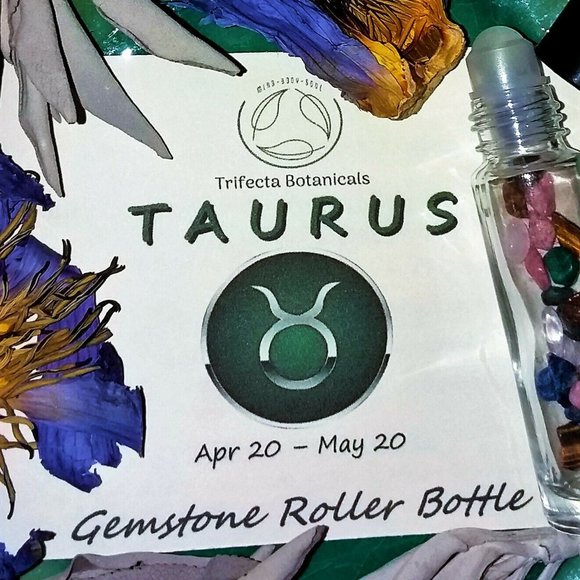 ♉ TAURUS Zodiac Gift Set ♉ Roller Bottle + Pocket Crystals + Loose Incense Blend - Picture 3 of 6